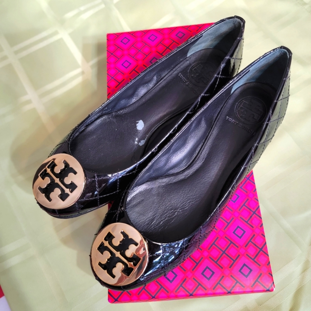 Tory Burch Ballet Flats shoes in Black leather and size 7.5